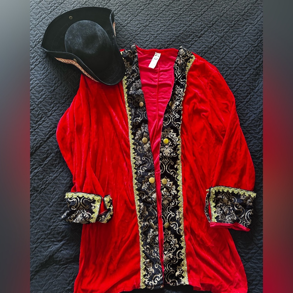 Pirate/Captain Hook Jacket & Hat 
Size XXL